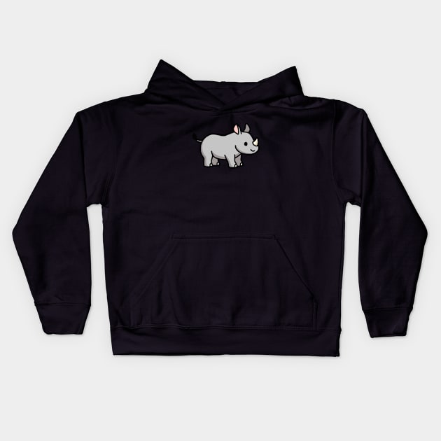 Rhino Kids Hoodie by littlemandyart